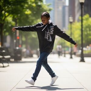 Nike Dri-FIT Black Full-Zip Athletic Hoodie with Reflective Logo Medium‎